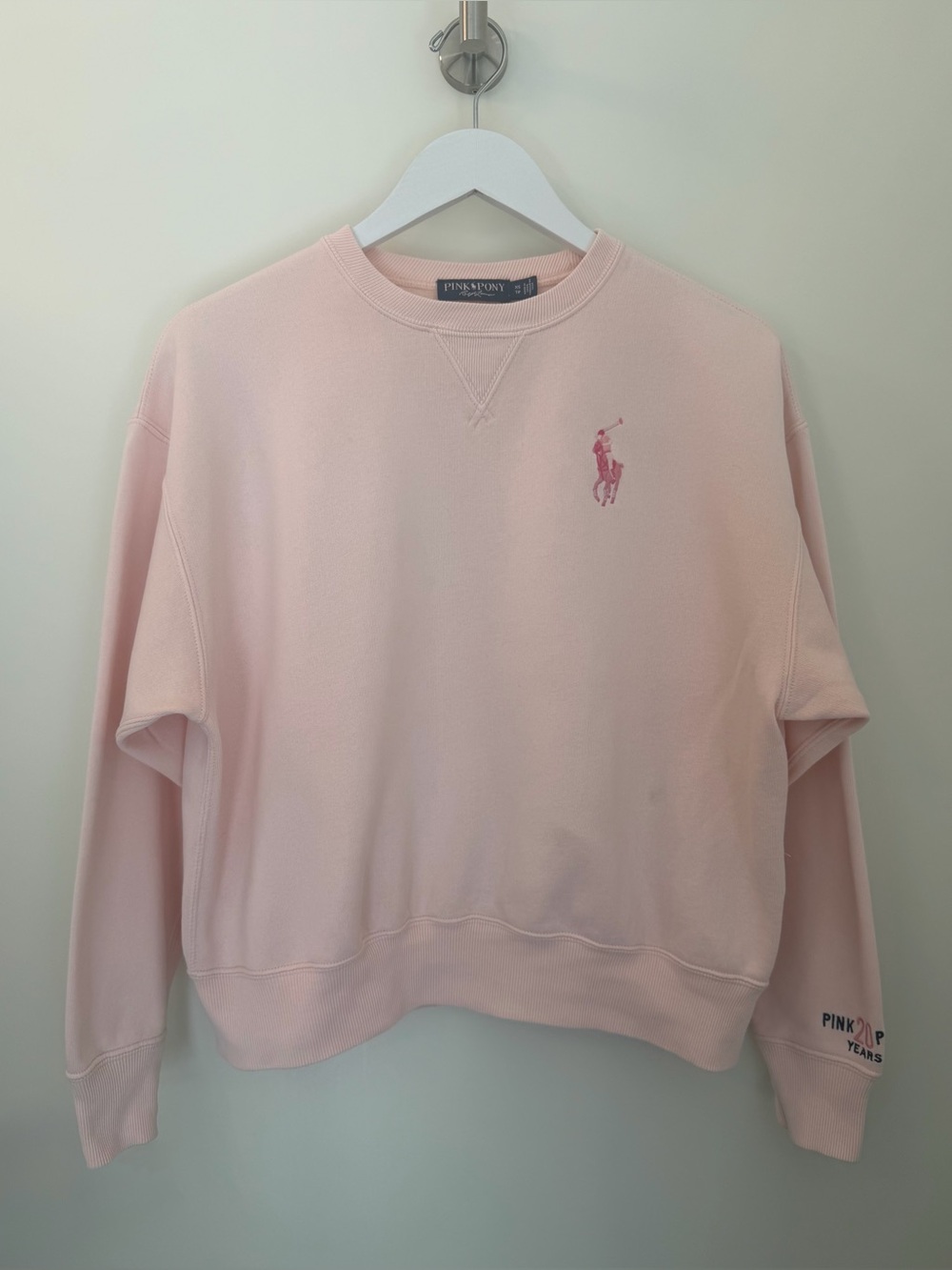 Polo Ralph Lauren Pink Pony 20th Anniversary Fleece Crewneck Sweatshirt - Picture 2 of 10